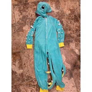 Tipsy Elves Monster Costume Onesie Unisex M Teal Octopus Tentacle Hooded NEW